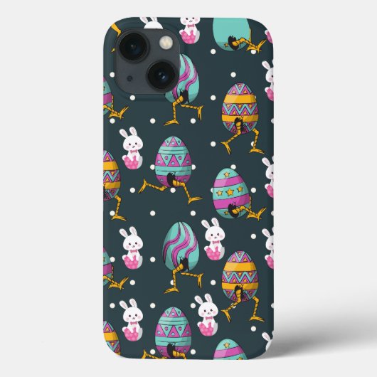 Vrolijk paasdag - Funny Bunny Wishes Pattern Case-Mate iPhone Case (Achterkant)