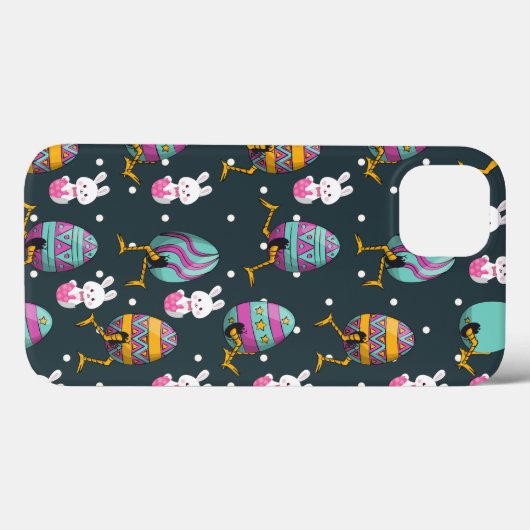 Vrolijk paasdag - Funny Bunny Wishes Pattern Case-Mate iPhone Case (Achterkant (horizontaal))