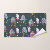 Vrolijk paasdag - Funny Bunny Wishes Pattern Handdoek (Handdoek)