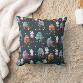 Vrolijk paasdag - Funny Bunny Wishes Pattern Kussen
