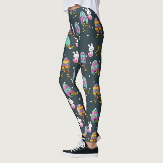 Vrolijk paasdag - Funny Bunny Wishes Pattern Leggings (Links)