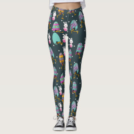 Vrolijk paasdag - Funny Bunny Wishes Pattern Leggings