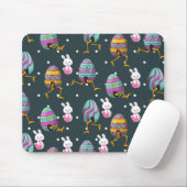 Vrolijk paasdag - Funny Bunny Wishes Pattern Muismat (Met muis)
