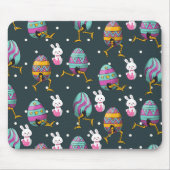 Vrolijk paasdag - Funny Bunny Wishes Pattern Muismat (Voorkant)