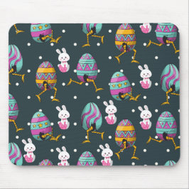 Vrolijk paasdag - Funny Bunny Wishes Pattern Muismat