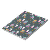Vrolijk paasdag - Funny Bunny Wishes Pattern Notitieblok (Linkerzijde)