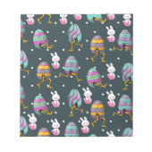 Vrolijk paasdag - Funny Bunny Wishes Pattern Notitieblok (Voorkant)