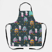 Vrolijk paasdag - Funny Bunny Wishes Pattern Schort (Voorkant)