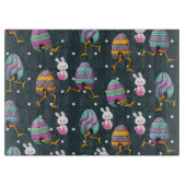 Vrolijk paasdag - Funny Bunny Wishes Pattern Snijplank (Voorkant)