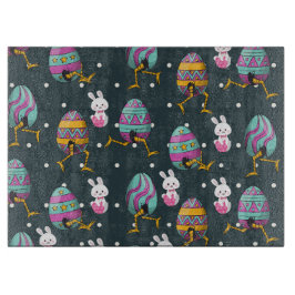 Vrolijk paasdag - Funny Bunny Wishes Pattern Snijplank