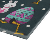 Vrolijk paasdag - Funny Bunny Wishes Pattern Snijplank (Hoek)