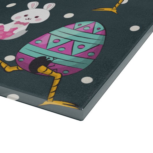 Vrolijk paasdag - Funny Bunny Wishes Pattern Snijplank (Hoek)