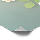 Vrolijk paaseieren en babyblauw met lentbloemen poster (Hoek)