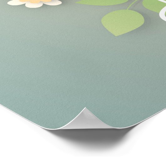 Vrolijk paaseieren en babyblauw met lentbloemen poster (Hoek)