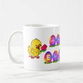 Vrolijk paaseieren met gele tulp en tulp koffiemok (Links)