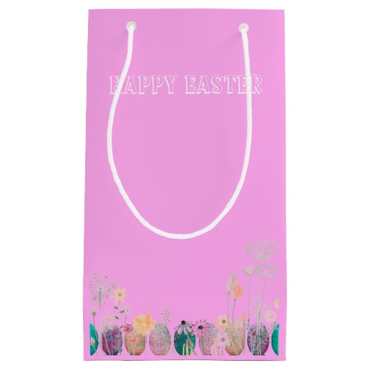 Vrolijk paaseieren verzamelen tas klein cadeauzakje (Voorkant)
