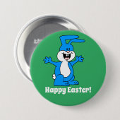 Vrolijk paasgoed en opgewonden bunny ronde button 7,6 cm (Voorkant /achterkant)