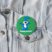 Vrolijk paasgoed en opgewonden bunny ronde button 7,6 cm (In situ)
