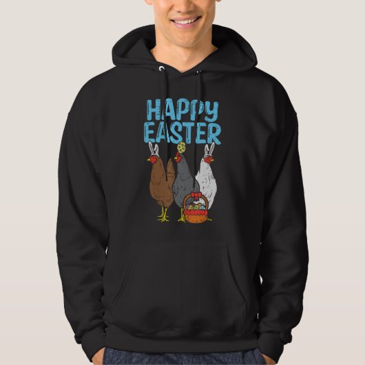 Vrolijk paaskippen Eieren Pluimvee Boerderij Anim Hoodie (Voorkant)