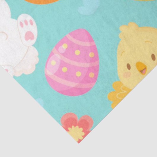 Vrolijk paaskonijn en kip tissuepapier (Detail)