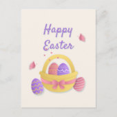 Vrolijk paasmandje en vlinders briefkaart (Voorkant)