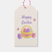 Vrolijk paasmandje en vlinders cadeaulabel (Voorkant)