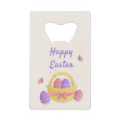 Vrolijk paasmandje en vlinders creditkaart flessenopener (Voorkant)