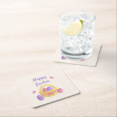 Vrolijk paasmandje en vlinders kartonnen onderzetters (Insitu)