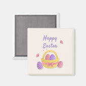 Vrolijk paasmandje en vlinders magneet (Voorkant / Achterkant)