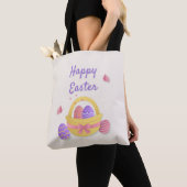 Vrolijk paasmandje en vlinders tote bag (Dichtbij)