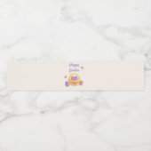 Vrolijk paasmandje en vlinders waterfles etiket (Enkel label)