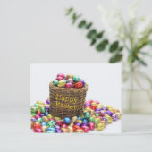 Vrolijk paasmandje met eieren feestdagenkaart (Staand voorkant)