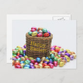 Vrolijk paasmandje met eieren feestdagenkaart (Voorkant / Achterkant)