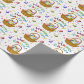 Vrolijk paaspakpapier cadeaupapier (Hoek)