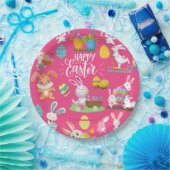 Vrolijk paastje, grappige bunny Wishes en kleurrij Papieren Bordje (Feest)