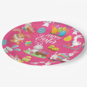 Vrolijk paastje, grappige bunny Wishes en kleurrij Papieren Bordje (Gekanteld)