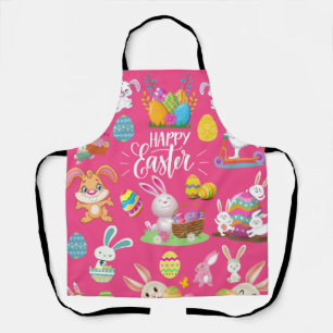 Vrolijk paastje, grappige bunny Wishes en kleurrij Schort