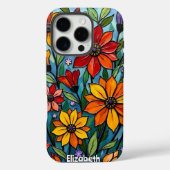 Vrolijk Palet Glas in lood Bloemen Case-Mate iPhone Case (Achterkant)