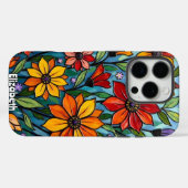 Vrolijk Palet Glas in lood Bloemen Case-Mate iPhone Case (Achterkant (horizontaal))