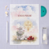 Vrolijk Pascha Lam, Rode Eieren en Kruis Tissuepapier (Craft)