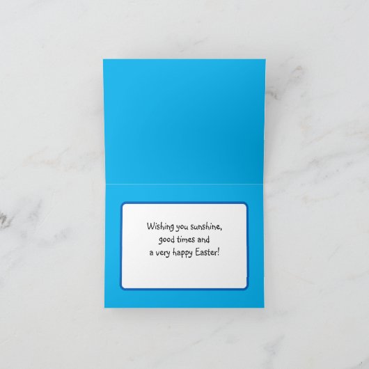 Vrolijk Pasen, aangepaste tekst + achtergrondkleur Kaart (Binnen)