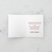 Vrolijk Pasen. Angel met Lamb. Bloemen Feestdagen Kaart (Binnen)