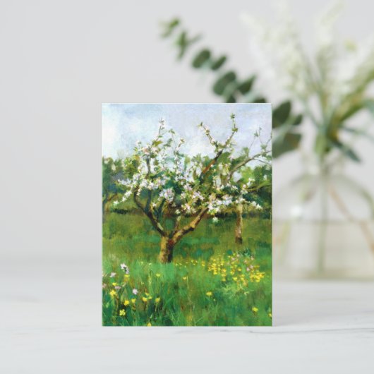 Vrolijk Pasen. Apple Blossom Fine Art Feestdagenkaart (Staand voorkant)