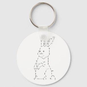 Vrolijk Pasen ASCII Bunny Art Sleutelhanger
