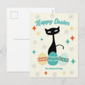 Vrolijk Pasen, atoomtijdperk, middeleeuwse moderne Feestdagenkaart (Voorkant / Achterkant)