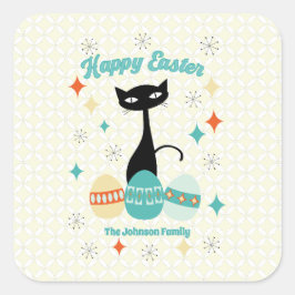 Vrolijk Pasen, atoomtijdperk, middeleeuwse moderne Vierkante Sticker