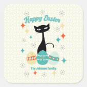 Vrolijk Pasen, atoomtijdperk, middeleeuwse moderne Vierkante Sticker (Voorkant)