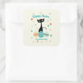 Vrolijk Pasen, atoomtijdperk, middeleeuwse moderne Vierkante Sticker (Tas)