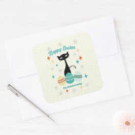 Vrolijk Pasen, atoomtijdperk, middeleeuwse moderne Vierkante Sticker