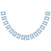 Vrolijk Pasen. Blauw en wit Gecontroleerde Pset. Vlaggetjes (Alle)